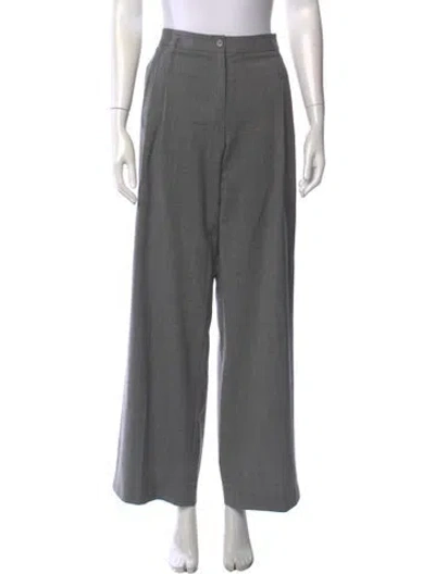 Pre-owned Michael Kors Virgin Wool Wide Leg Pants In Grey
