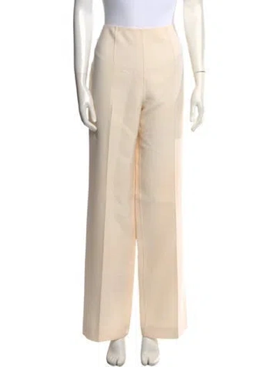 Pre-owned Michael Kors Virgin Wool Wide Leg Pants In Neutral