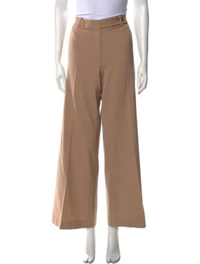 Pre-owned Michael Kors Virgin Wool Wide Leg Pants In Neutral