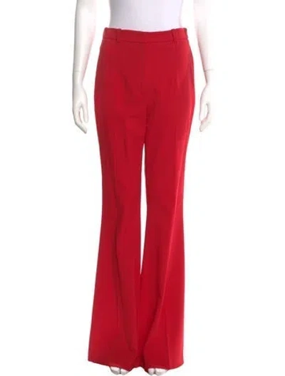 Pre-owned Michael Kors Virgin Wool Wide Leg Pants In Red