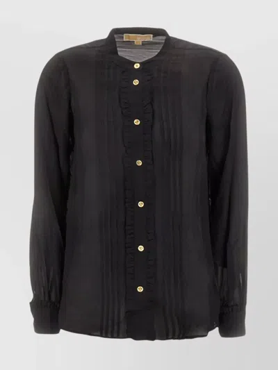 MICHAEL KORS VISCOSE BLEND BLOUSE WITH RUFFLES AND PLEATS
