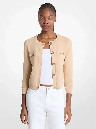 Michael Kors Viscose Blend Cardigan In Pink