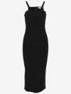 Michael Kors Viscose Blend Longuette Dress In Black
