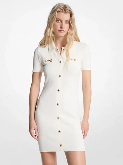 Michael Kors Viscose Blend Mini Dress In Brown
