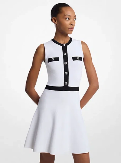 Michael Kors Viscose Blend Snap Dress In White