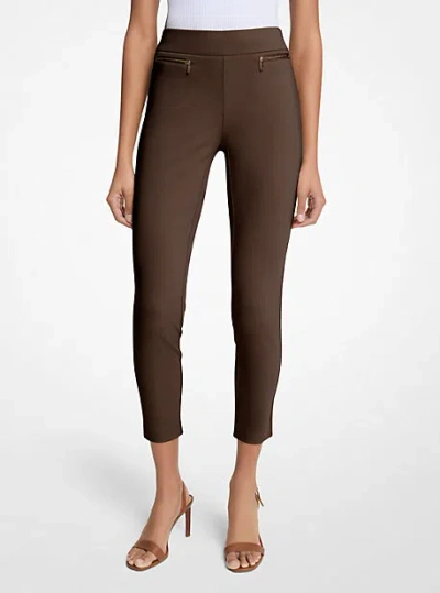 Michael Kors Viscose Blend Zip Pants In Blue