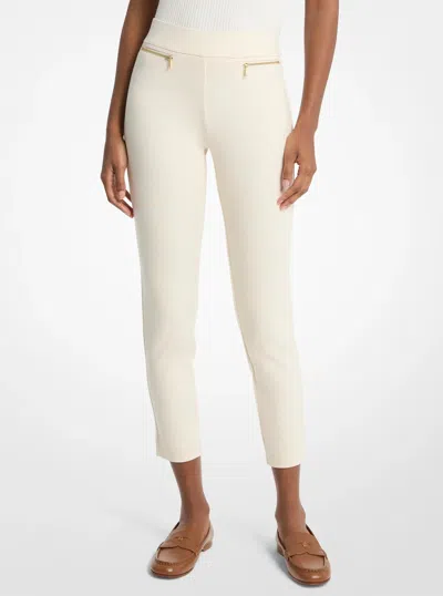 Michael Kors Viscose Blend Zip Pants In Brown