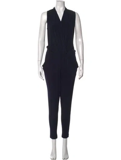Pre-owned Michael Kors V-neck Jumpsuit In Blue