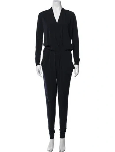 Pre-owned Michael Kors V-neck Jumpsuit In Blue