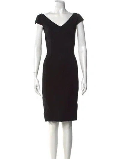 Pre-owned Michael Kors V-neck Knee-length Dress In Black