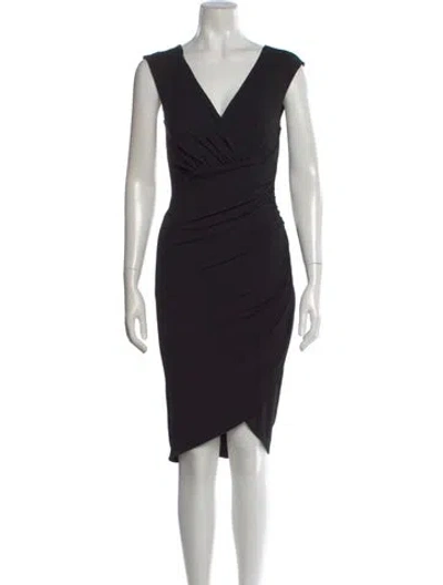 Pre-owned Michael Kors V-neck Knee-length Dress In Black