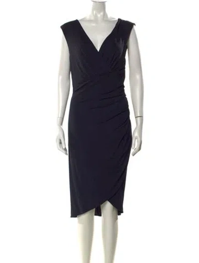 Pre-owned Michael Kors V-neck Knee-length Dress In Blue