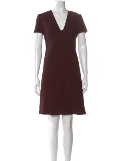 Pre-owned Michael Kors V-neck Knee-length Dress In Brown