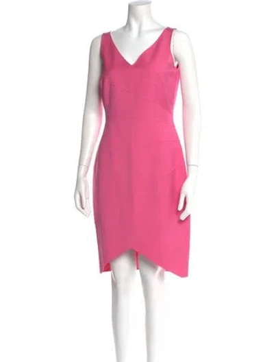 Pre-owned Michael Kors V-neck Knee-length Dress In Pink