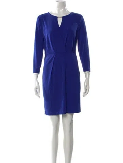 Pre-owned Michael Kors V-neck Knee-length Dress W/ Tags In Blue
