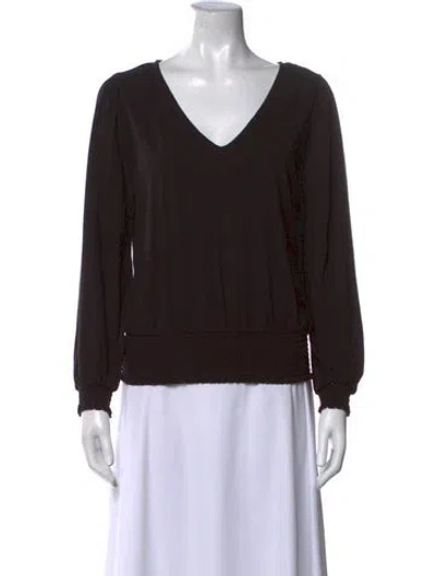 Pre-owned Michael Kors V-neck Long Sleeve Sweatshirt In Black