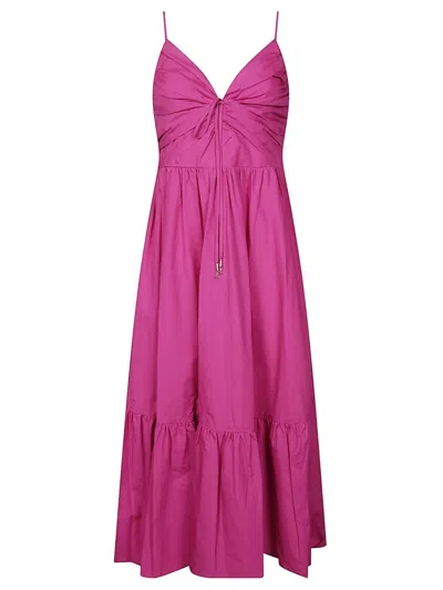 Michael Kors V-neck Maxi Dress In Pink