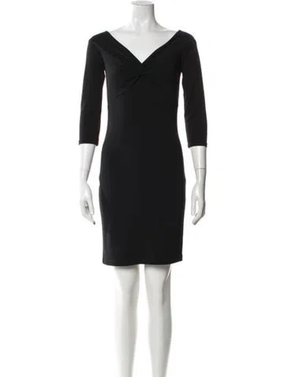 Pre-owned Michael Kors V-neck Mini Dress In Black