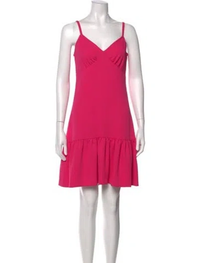 Pre-owned Michael Kors V-neck Mini Dress In Pink