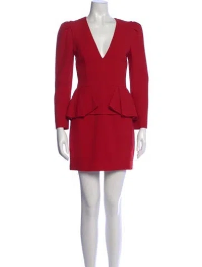 Pre-owned Michael Kors V-neck Mini Dress W/ Tags In Red