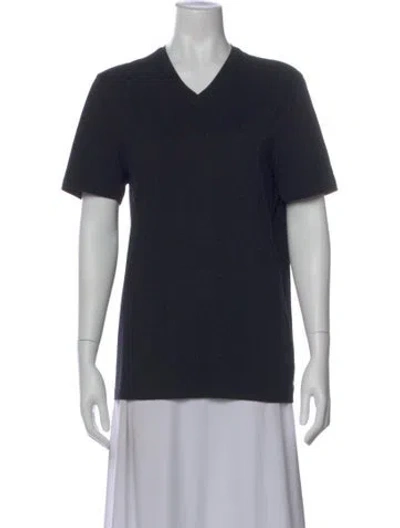 Pre-owned Michael Kors V-neck Short Sleeve T-shirt In Black