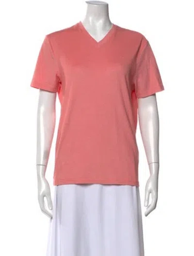 Pre-owned Michael Kors V-neck Short Sleeve T-shirt In Pink