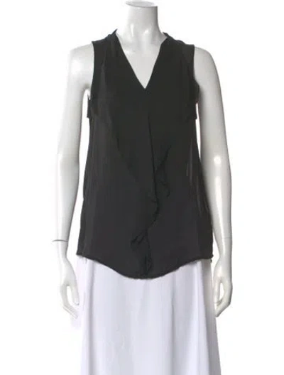 Pre-owned Michael Kors V-neck Sleeveless Blouse In Gray