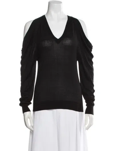 Pre-owned Michael Kors V-neck Sweater In Black