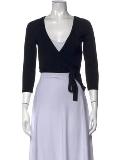 Pre-owned Michael Kors V-neck Sweater In Black