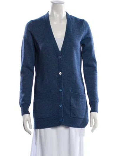 Pre-owned Michael Kors V-neck Sweater In Blue