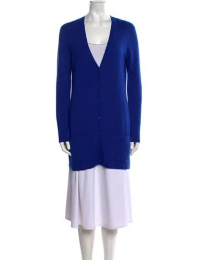 Pre-owned Michael Kors V-neck Sweater In Blue