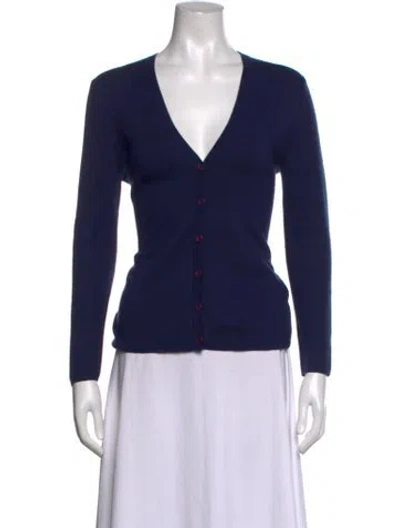 Pre-owned Michael Kors V-neck Sweater In Blue