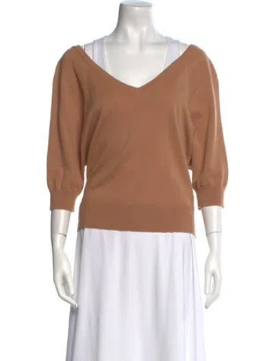 Pre-owned Michael Kors V-neck Sweater In Brown