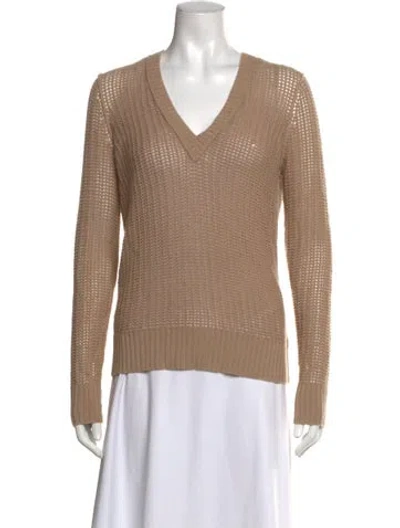 Pre-owned Michael Kors V-neck Sweater In Brown/neutrals