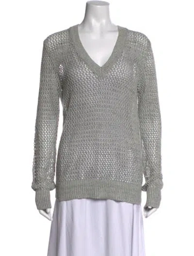 Pre-owned Michael Kors V-neck Sweater In Grey