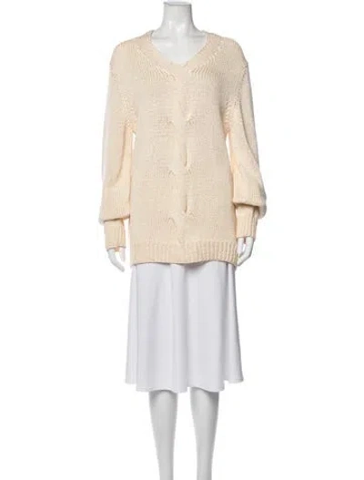 Pre-owned Michael Kors V-neck Sweater In Neutrals