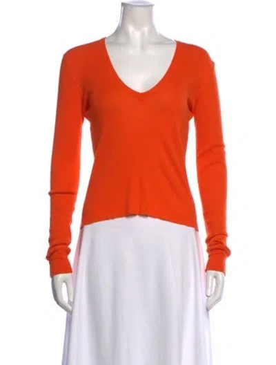 Pre-owned Michael Kors V-neck Sweater In Orange