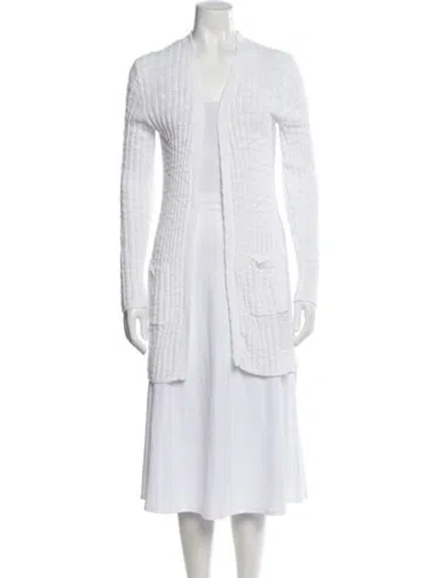 Pre-owned Michael Kors V-neck Sweater In White