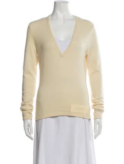 Pre-owned Michael Kors V-neck Sweater In Yellow