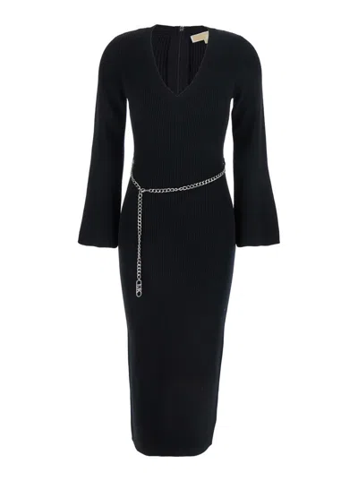 Michael Kors Vnk Bell Slv Merino Drs In Black