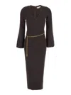 Michael Kors Chocolate Wool Blend Dress In Brown