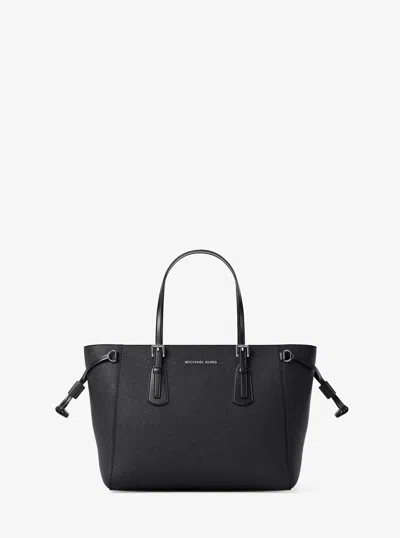 Michael Kors Voyager Extra-small Pebbled Leather Convertible Crossbody Bag In Black