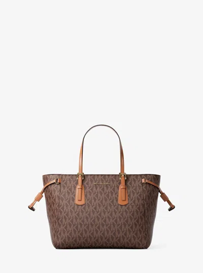 Michael Kors Voyager Extra-small Signature Logo Convertible Crossbody Bag In Brown