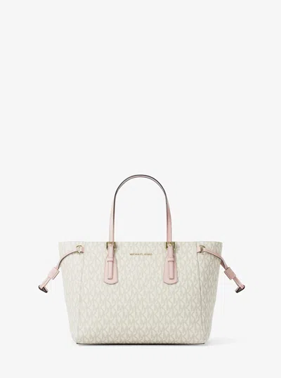 Michael Kors Voyager Extra-small Signature Logo Convertible Crossbody Bag In Pink