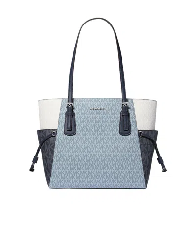 Michael Kors Voyager Large Color-block Signature Logo Tote Bag