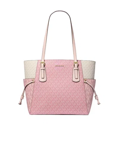 Michael Kors Voyager Large Color-block Signature Logo Tote Bag