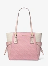Michael Kors Voyager Large Color-block Signature Logo Tote Bag In Pink