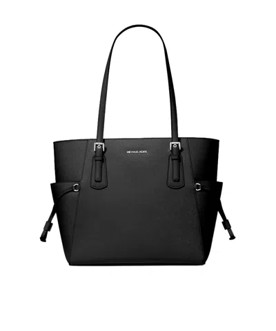 Michael Kors Voyager Large Saffiano Leather Tote Bag In Black
