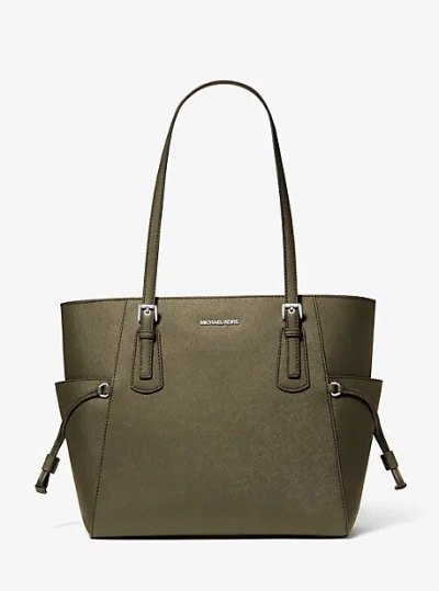 Michael Kors Voyager Large Saffiano Leather Tote Bag In Green