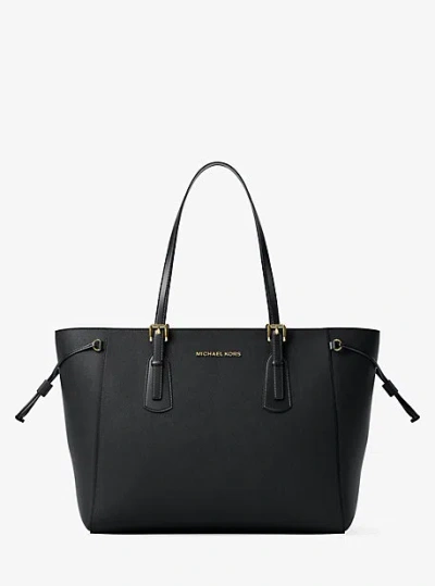 Michael Kors Voyager Large Saffiano Leather Tote Bag In Black